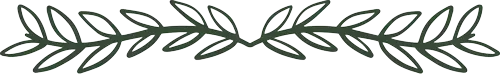 Green leafy vine border with a symmetrical garland design on a white background