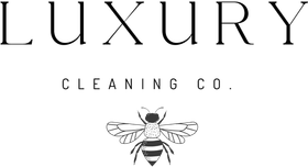 Luxury Cleaning Co. logo with a bee illustration on a white background