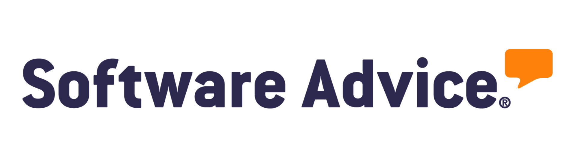 Software Advice logo in dark blue text with an orange speech bubble icon.
