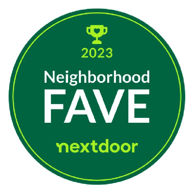 A circular green badge with a trophy icon, reading 