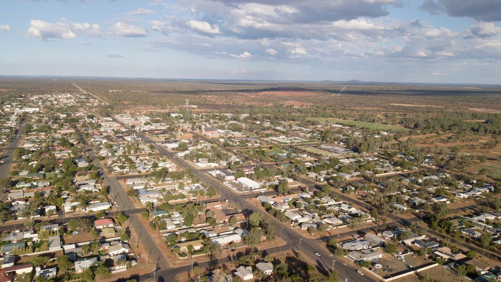 Aerial View of A Small Town with Houses — Denise's Flower Studio In Cobar, NSW