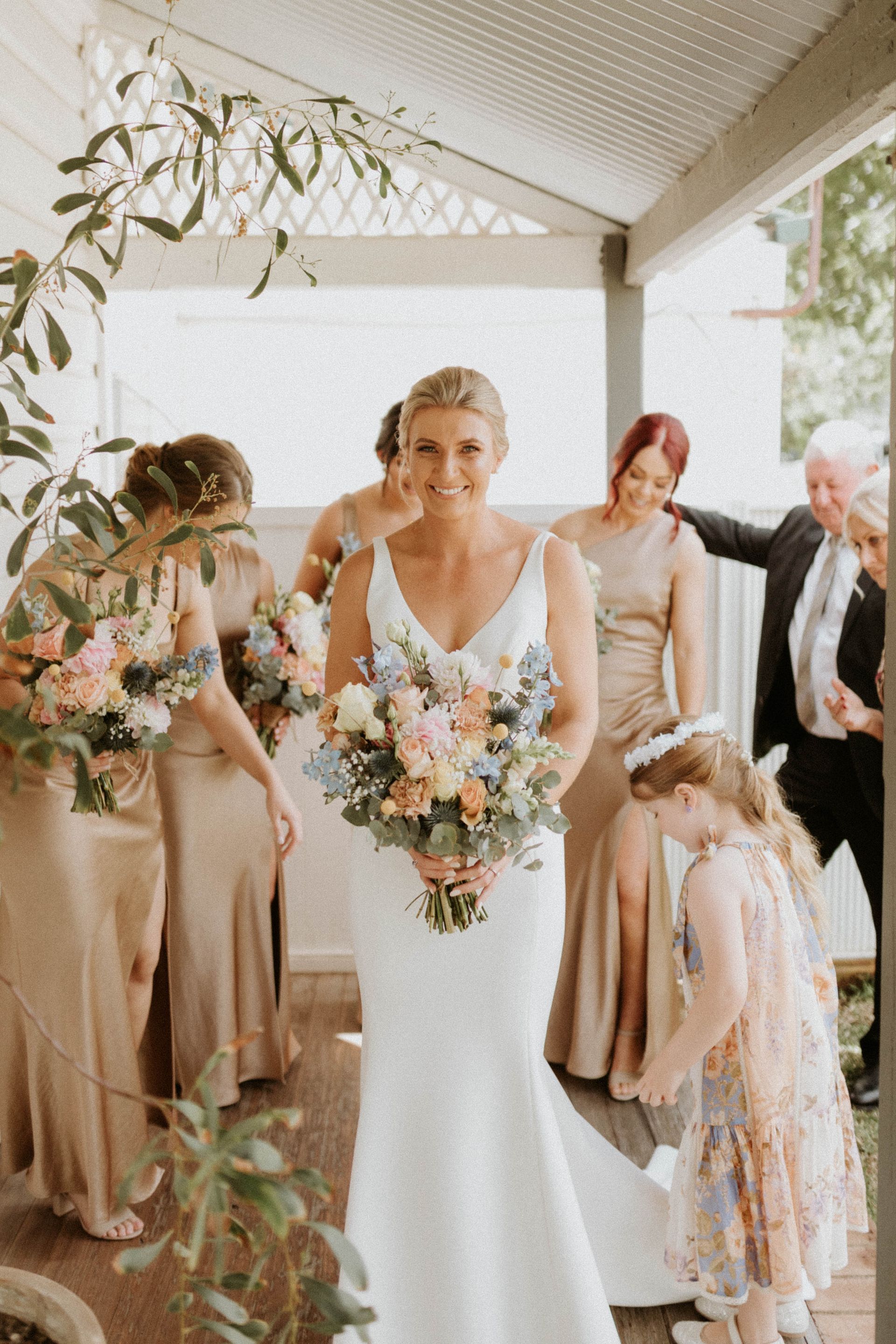 Bride in White Dress — Denise's Flower Studio In Dubbo, NSW