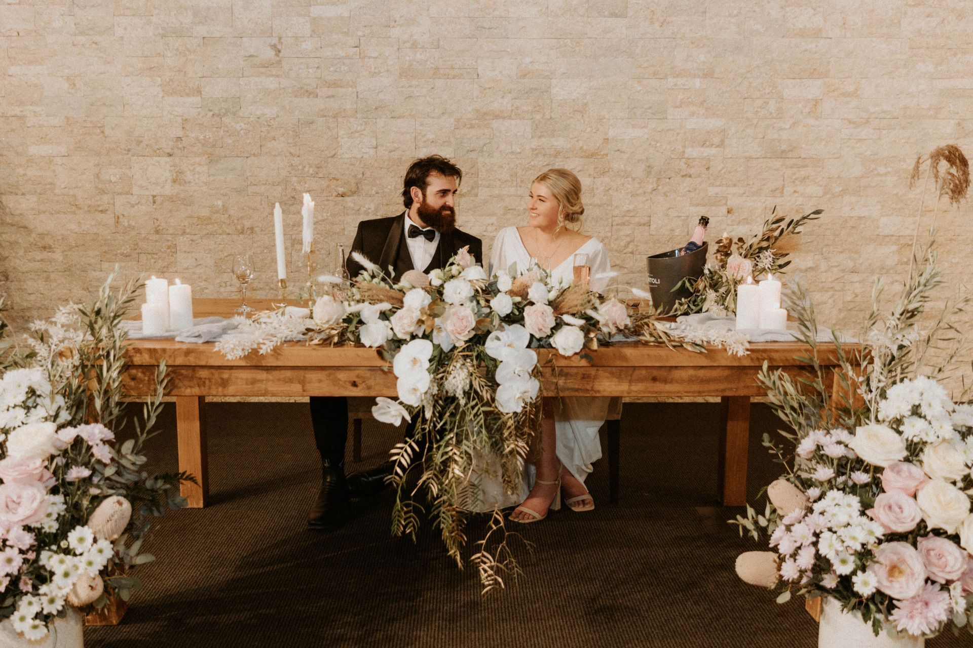 Bride and Groom at A Wedding Reception — Denise's Flower Studio In Dubbo, NSW