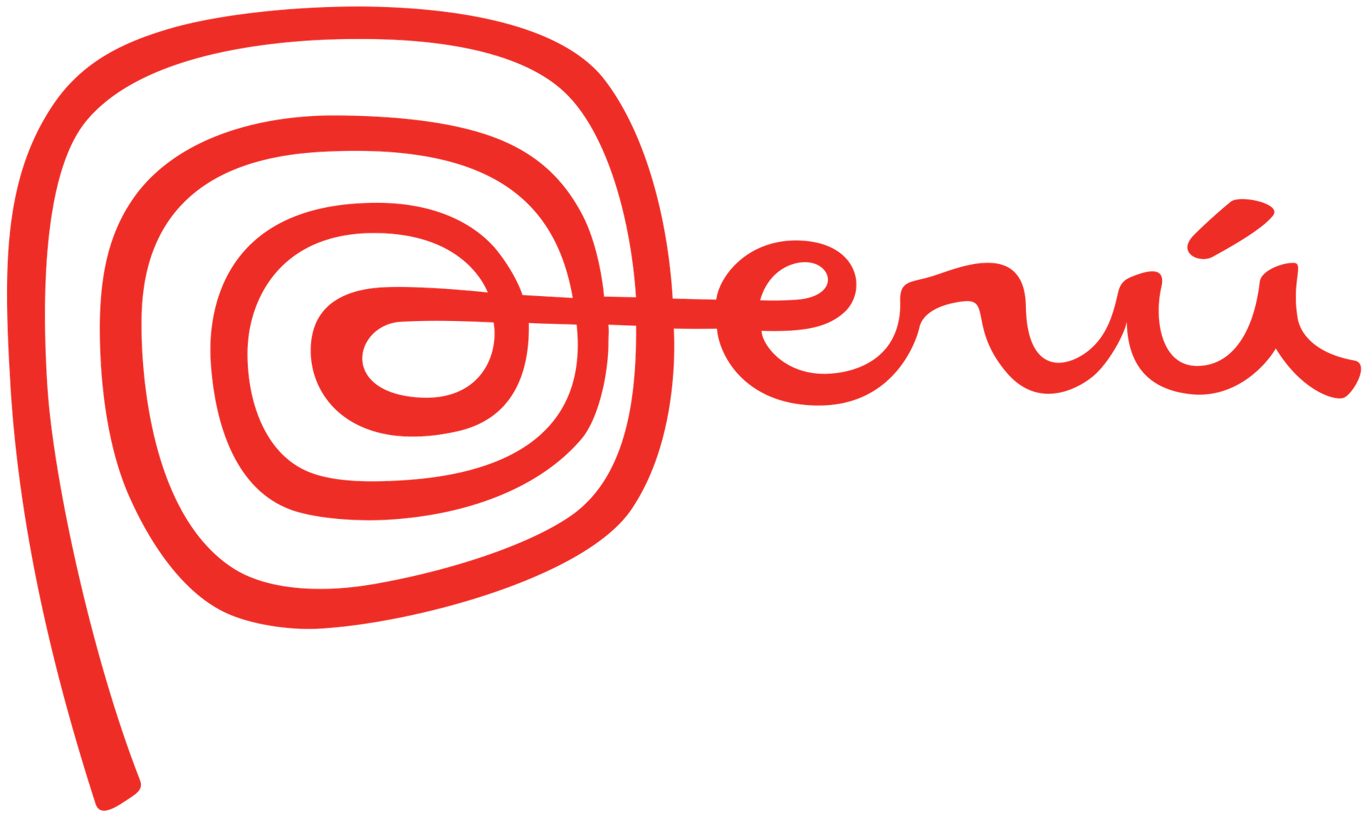 Red spiral logo with the word “Perú” in red script