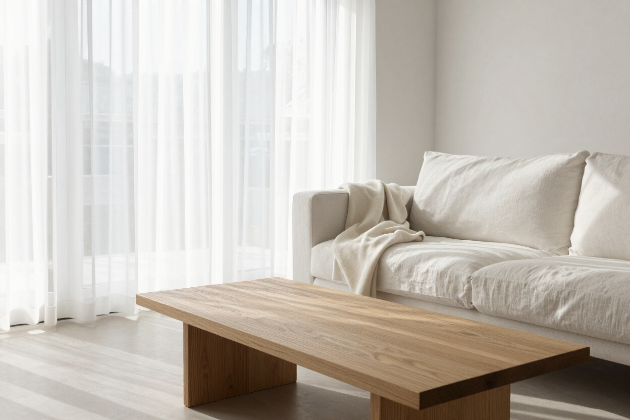 Sunlit Nordic minimalist living room
