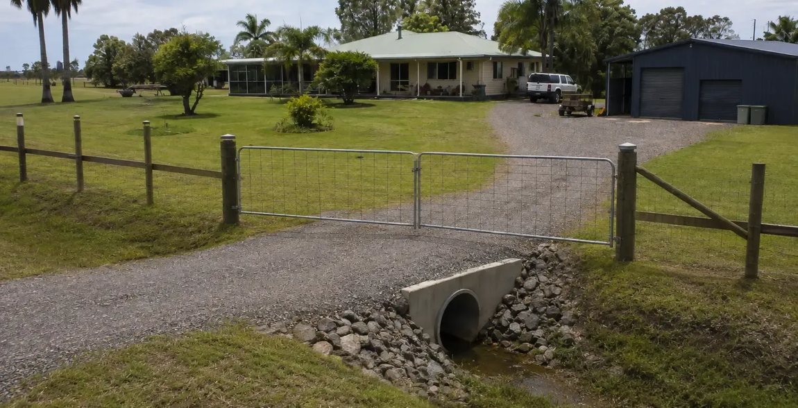 New driveway culvert installed to stop this driveway washing out in heavy rains, near Bucca, QLD