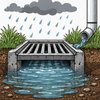 Stormwater drainage icon 
