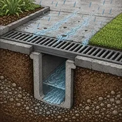 Strip drain icon.