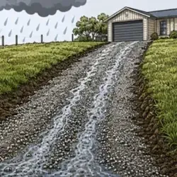 Water running down the driveway Icon 