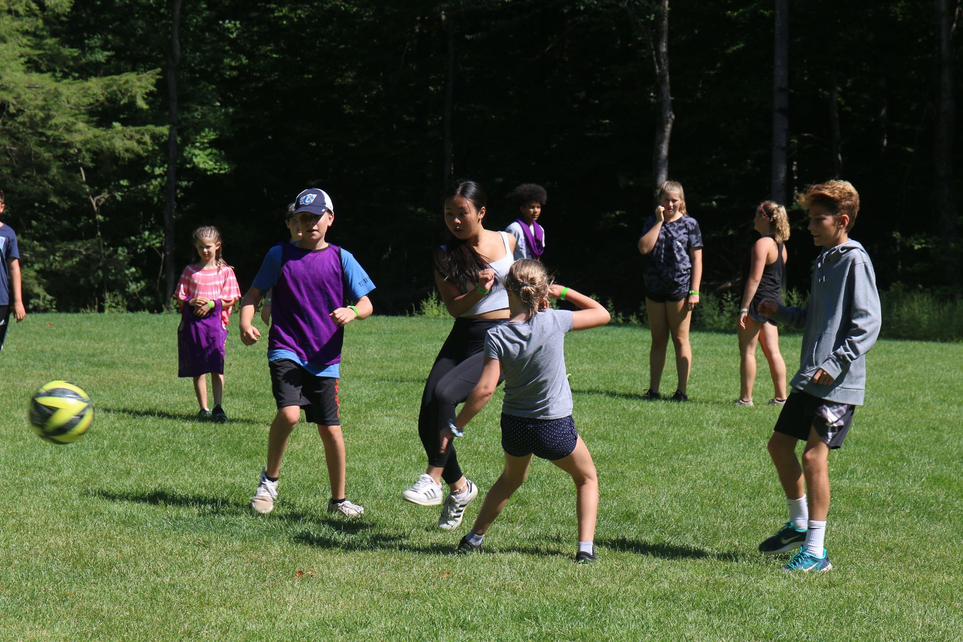 Classic pickup soccer games on Camp Muskoka's fields.