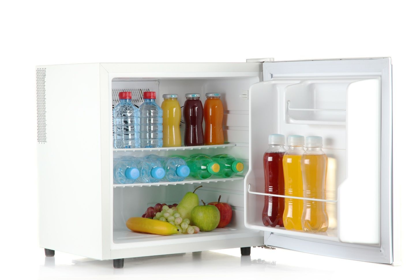 A Small Refrigerator Filled With Food — Chilltech Air Conditioning & Refrigeration In Central Highlands, QLD