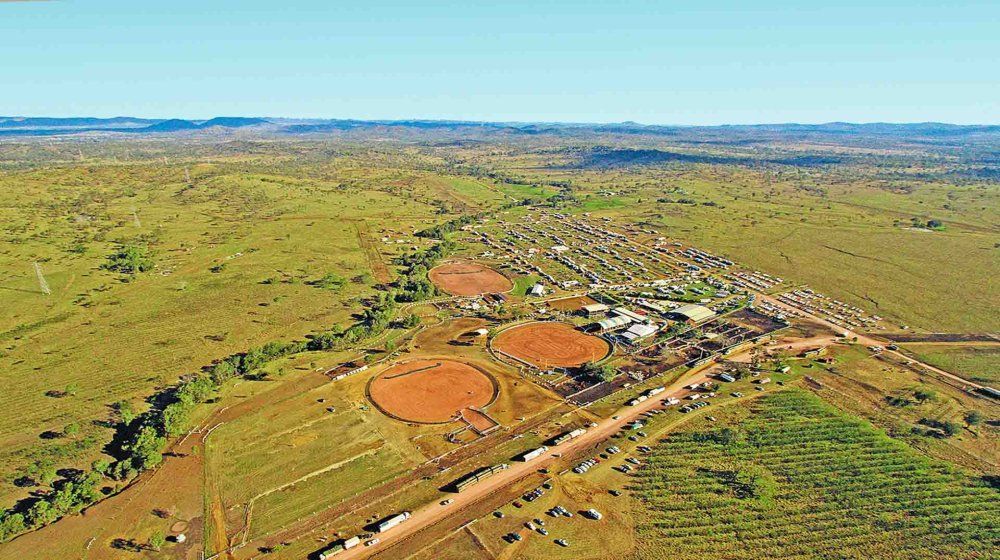 An aerial view of a small town in the middle of a desert — Chilltech Air Conditioning & Refrigeration In Gracemere, QLD