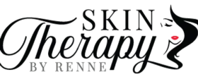 Skin Therapy by Renne logo in black and pink with stylized female profile