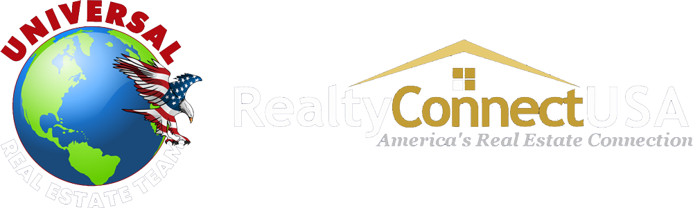 Logo with a globe and American flag,