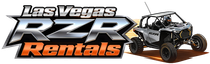 Las Vegas ATV Rental logo with speeding silver ATV on a desert background.