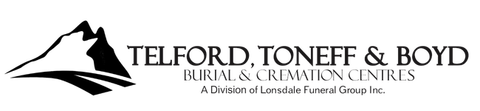 Telford Toner & Boyd Funeral & Cremation Centres logo with stylized mountain and business name