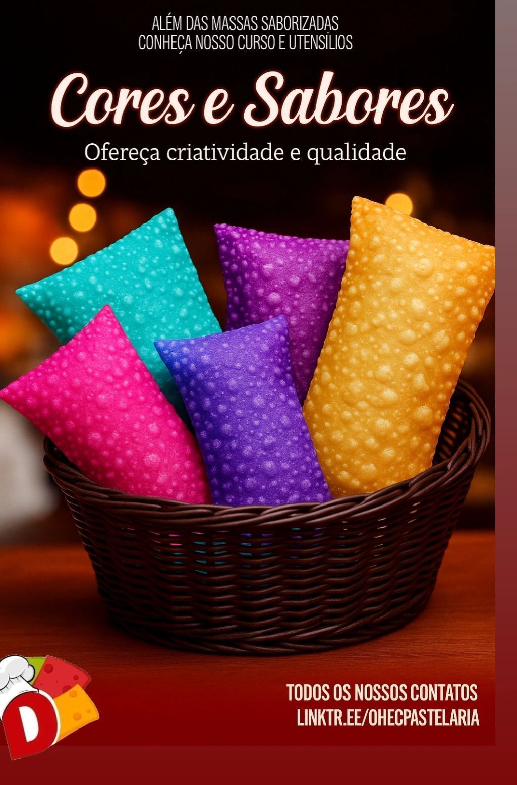 *Transformamos Massas em Experiência!*  
Seja bem-vindo à revolução dos pastéis! Aqui você encontra massas coloridas, saborizadas e exclusivas — criadas para surpreender seus clientes, aumentar suas vendas e destacar sua pastelaria no mercado. Atendemos todo o Brasil com qualidade, inovação e um toque de criatividade em cada rolo.  
Do mini pastel de festa ao pastelão de feira, nossos produtos são feitos para quem quer *lucrar com diferencial*.  
*Você vende mais quando entrega algo único.*  
Experimente. Inove. Lucre.
