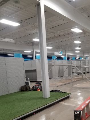There is a ladder in the middle of the room.