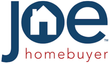 A blue and white logo for joe homebuyer