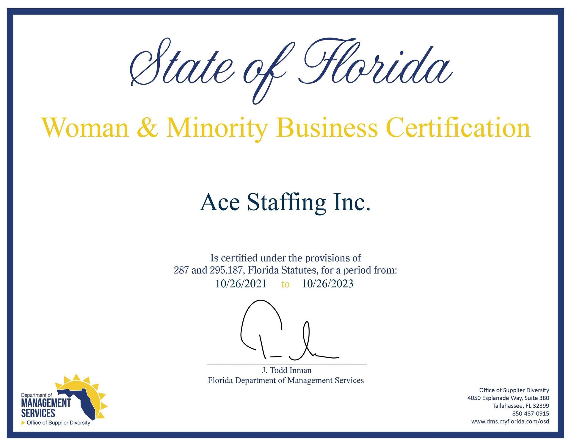 Business certification