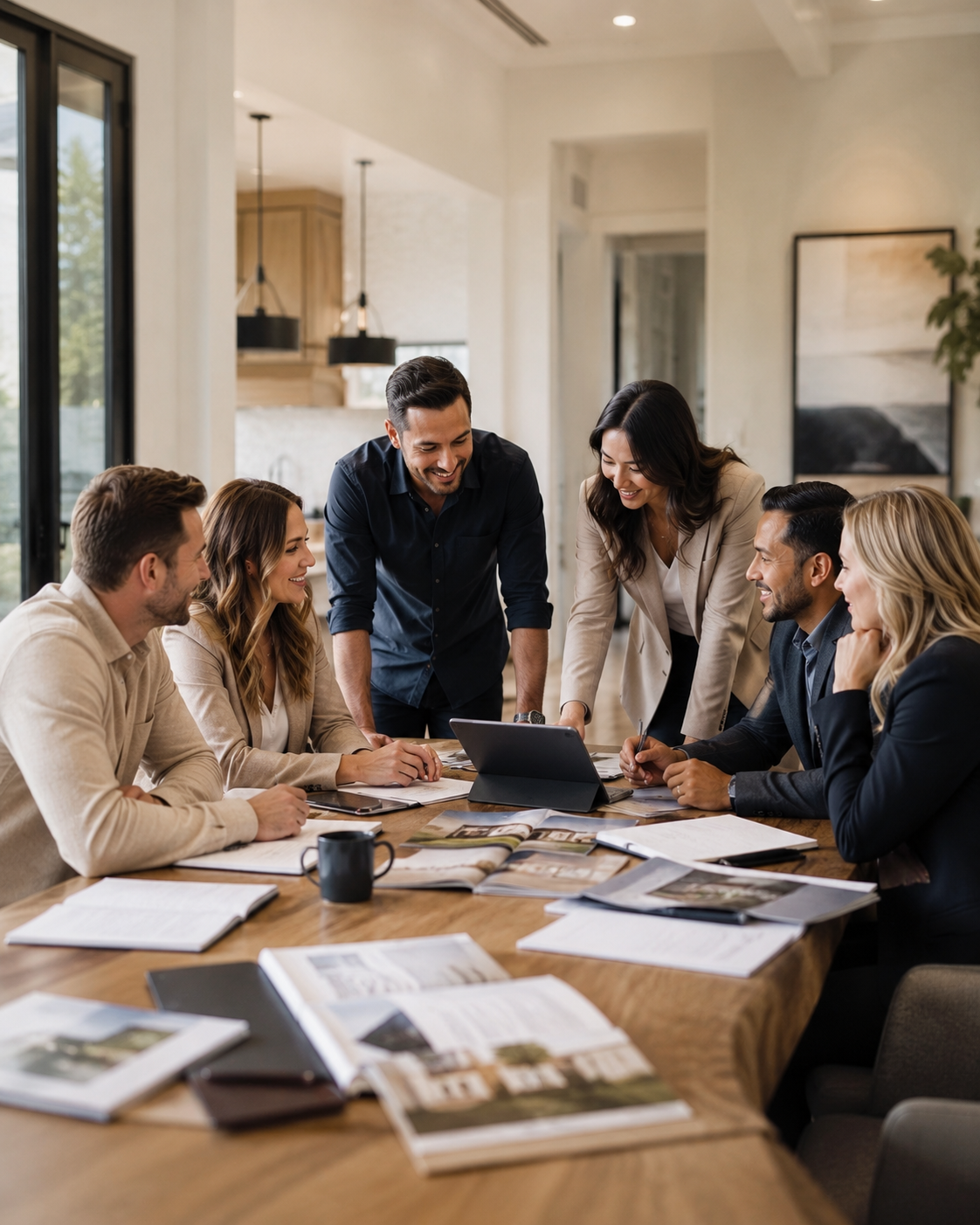 Professional real estate agent in boutique office