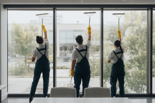 ATLAS Window & Carpet Cleaning window cleaners in Marin County professionally clean large residential glass windows inside the home space