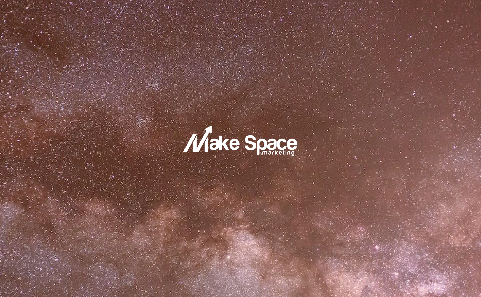 A picture of a galaxy with the words make space on it