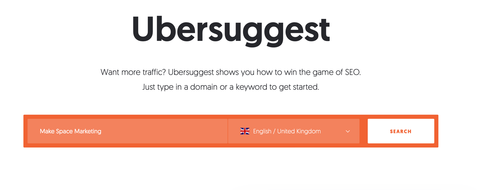 Ubersuggest free SEO tool