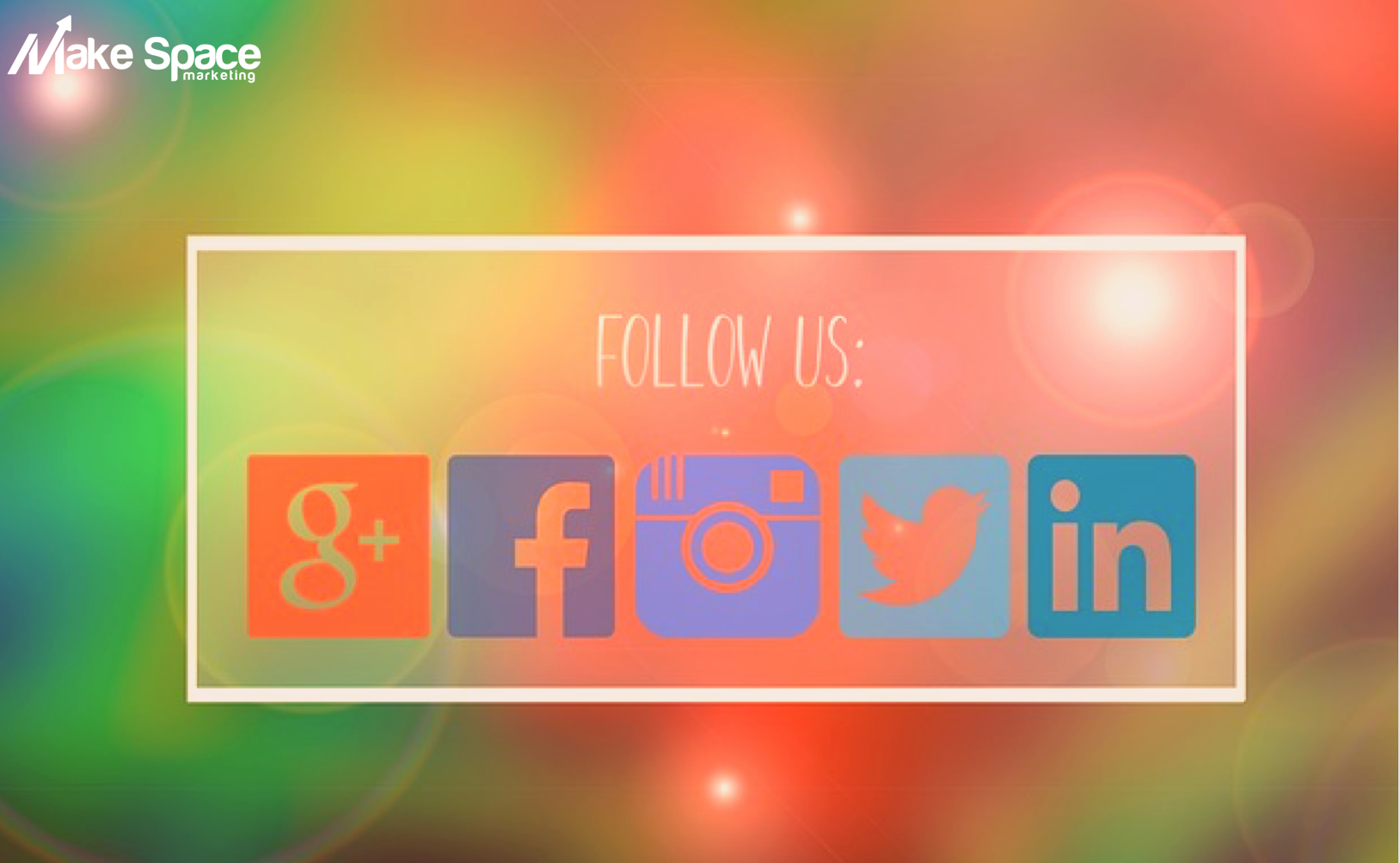 A banner that says follow us on it