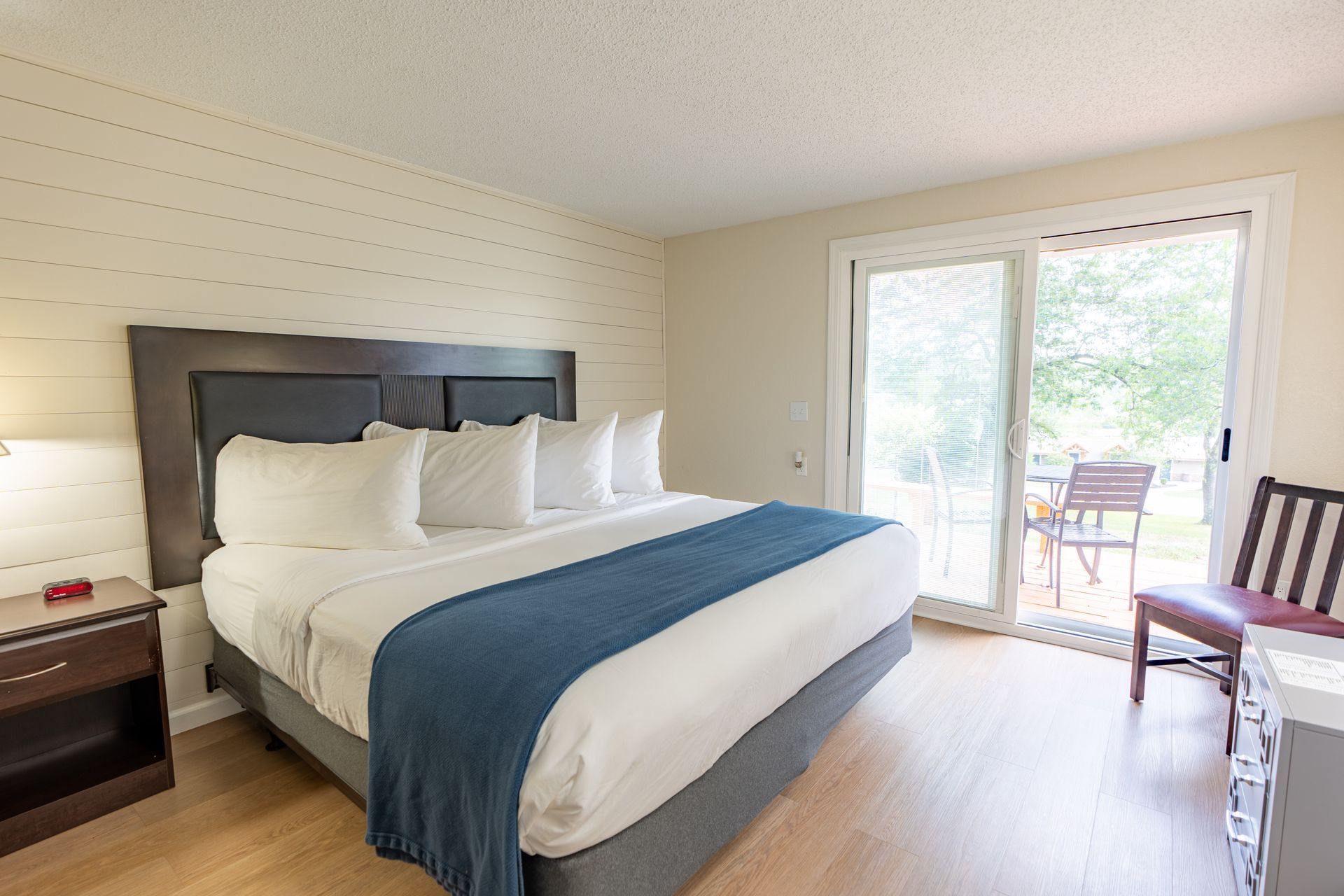 handicap accessible bedroom at lodge at chalk hill