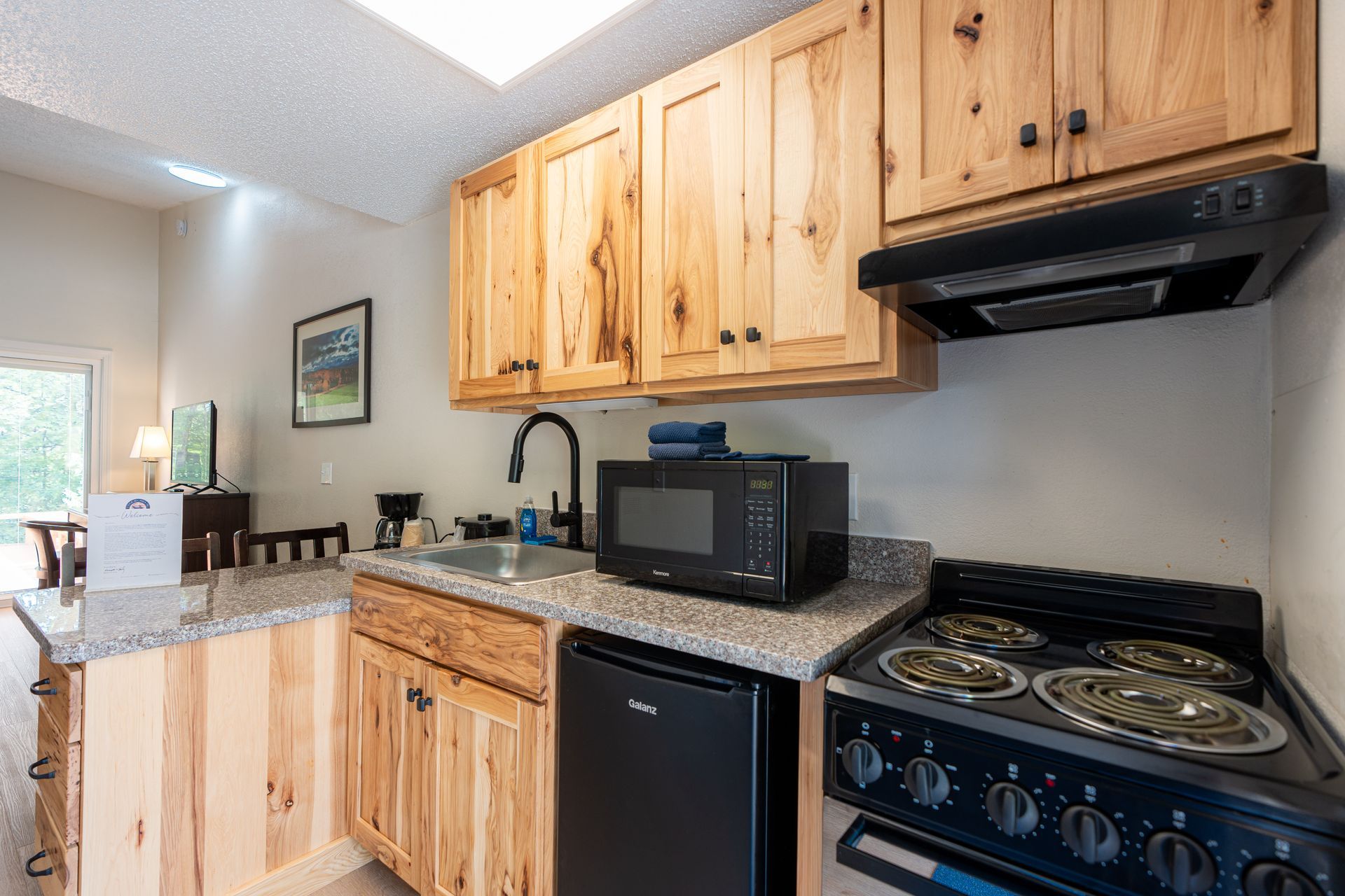 kitchenette at lodge at chalk hill
