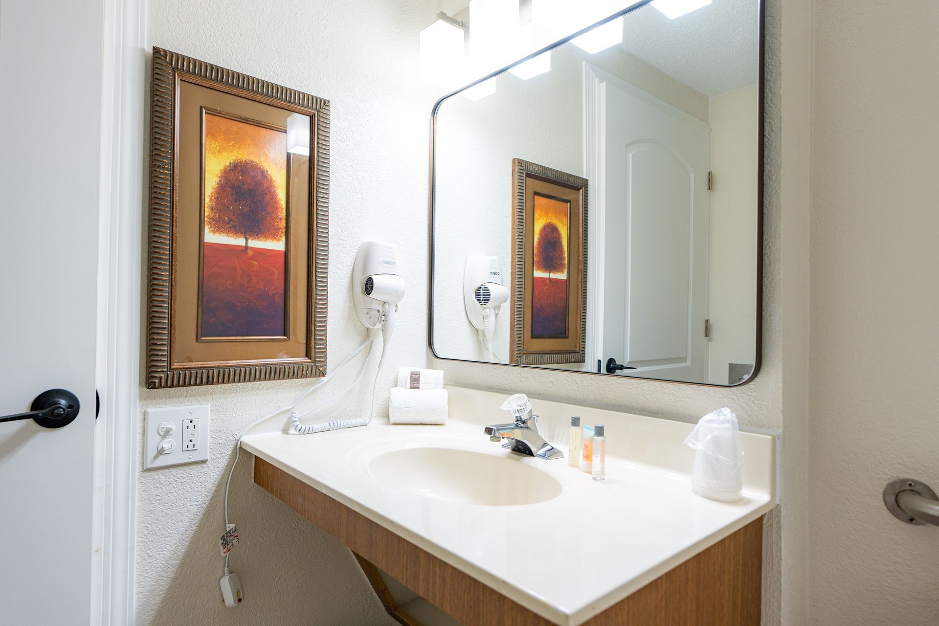 handicap accessible bathroom at lodge at chalk hill