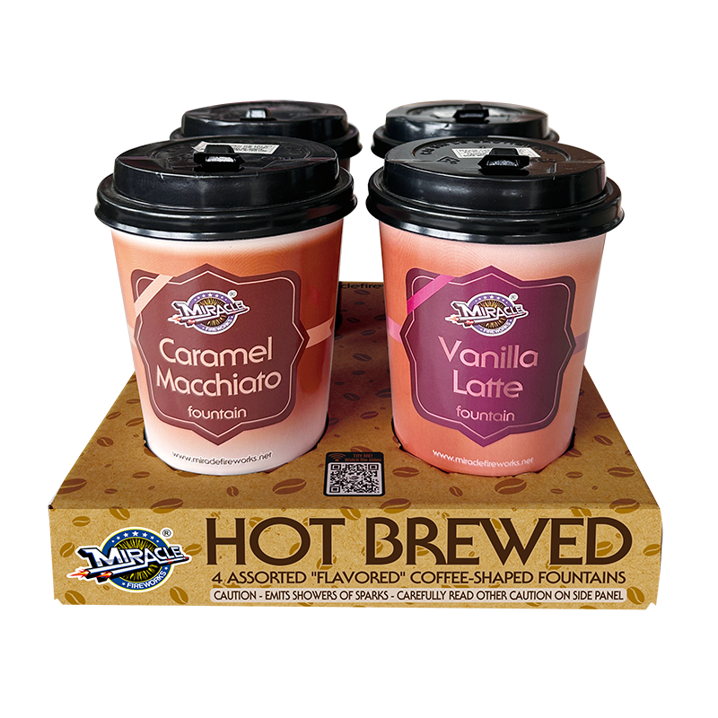 Four flavored coffee shaped fountains for your enjoyment. Each 40 secs in duration. 