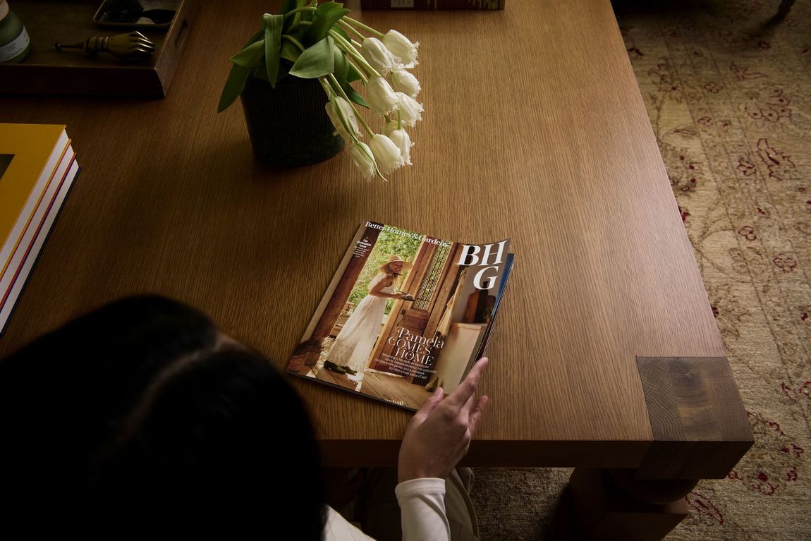 BHG Magazine on a coffee table
