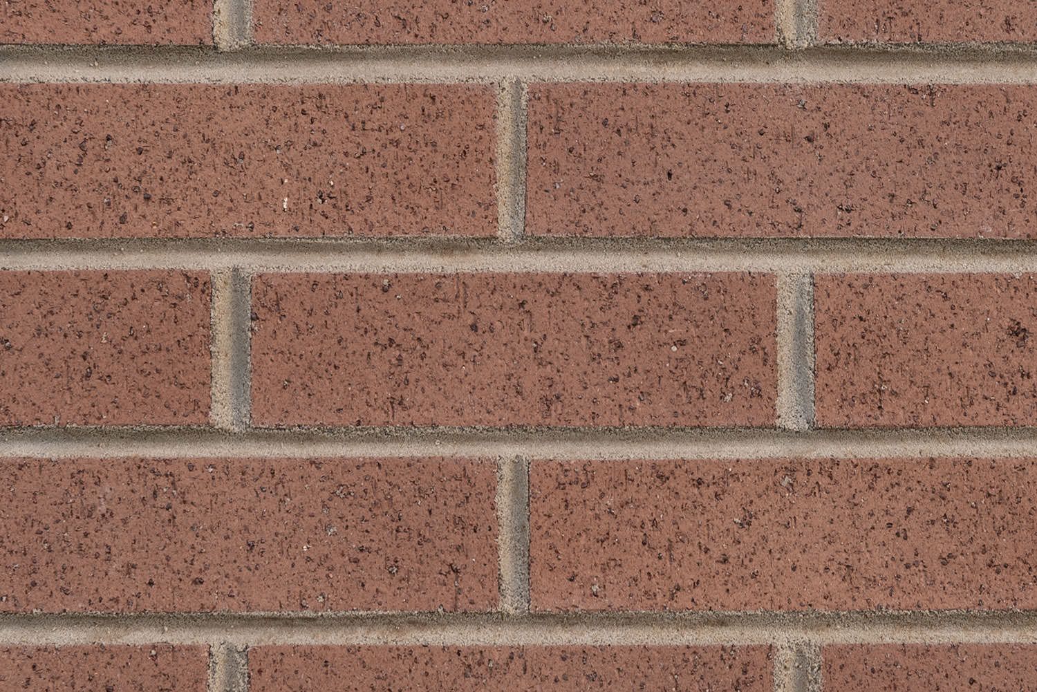 Red brick wall with gray mortar.