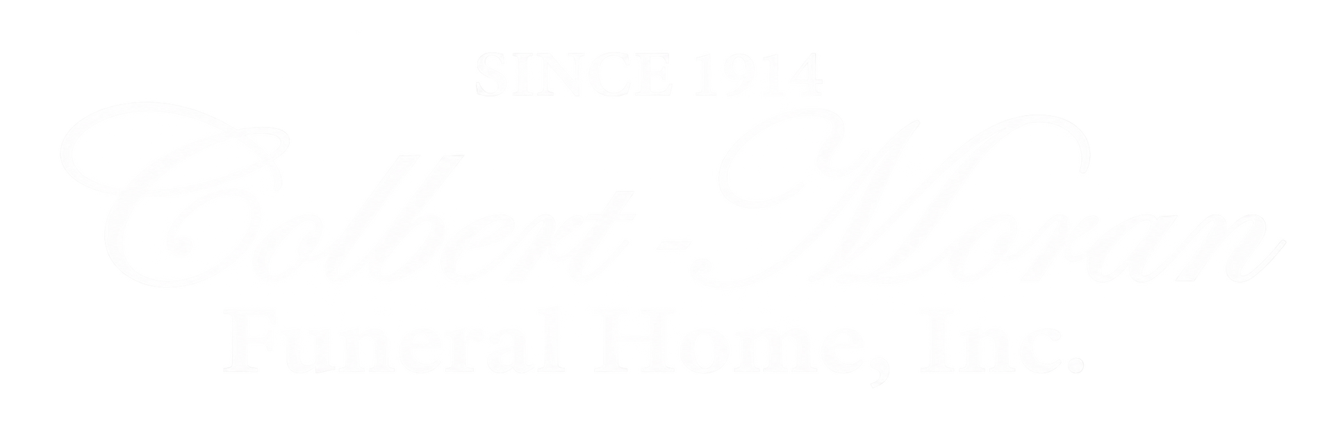 Colbert Moran Funeral Home, Inc. logo in script, "Since 1914".