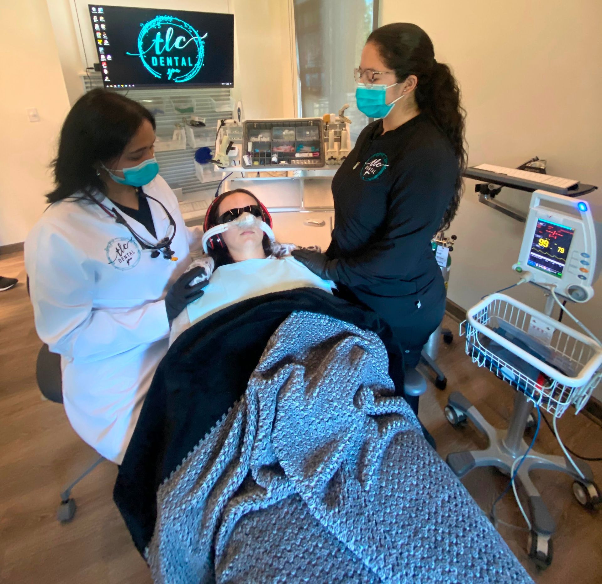 Patient snoozes through the procedures.