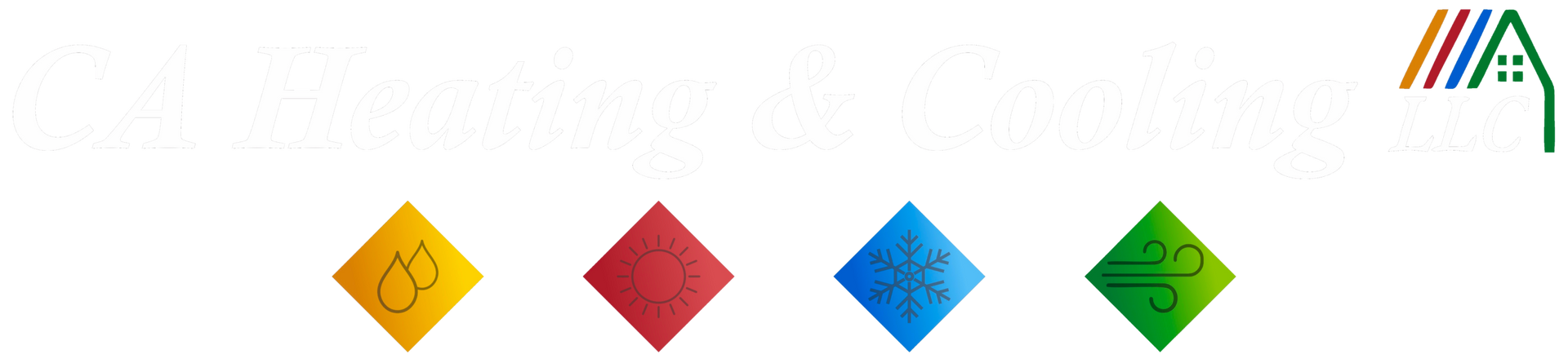Four colored diamond icons&mdash;yellow, red, blue, and green&mdash;on a white background, with a small multicolor logo in the top right.