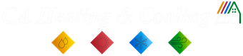 Four colored diamond icons&mdash;yellow, red, blue, and green&mdash;on a white background, with a small multicolor logo in the top right.