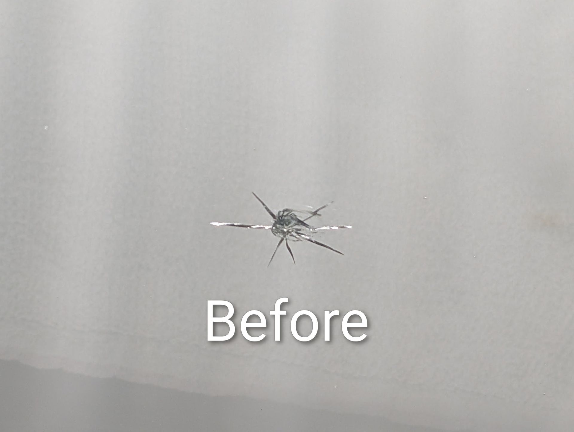 Before picture of a chip repair repair 