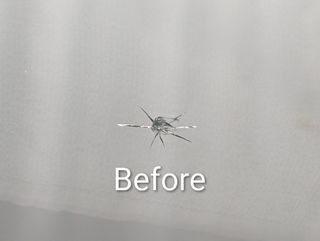 Before picture of a chip repair repair