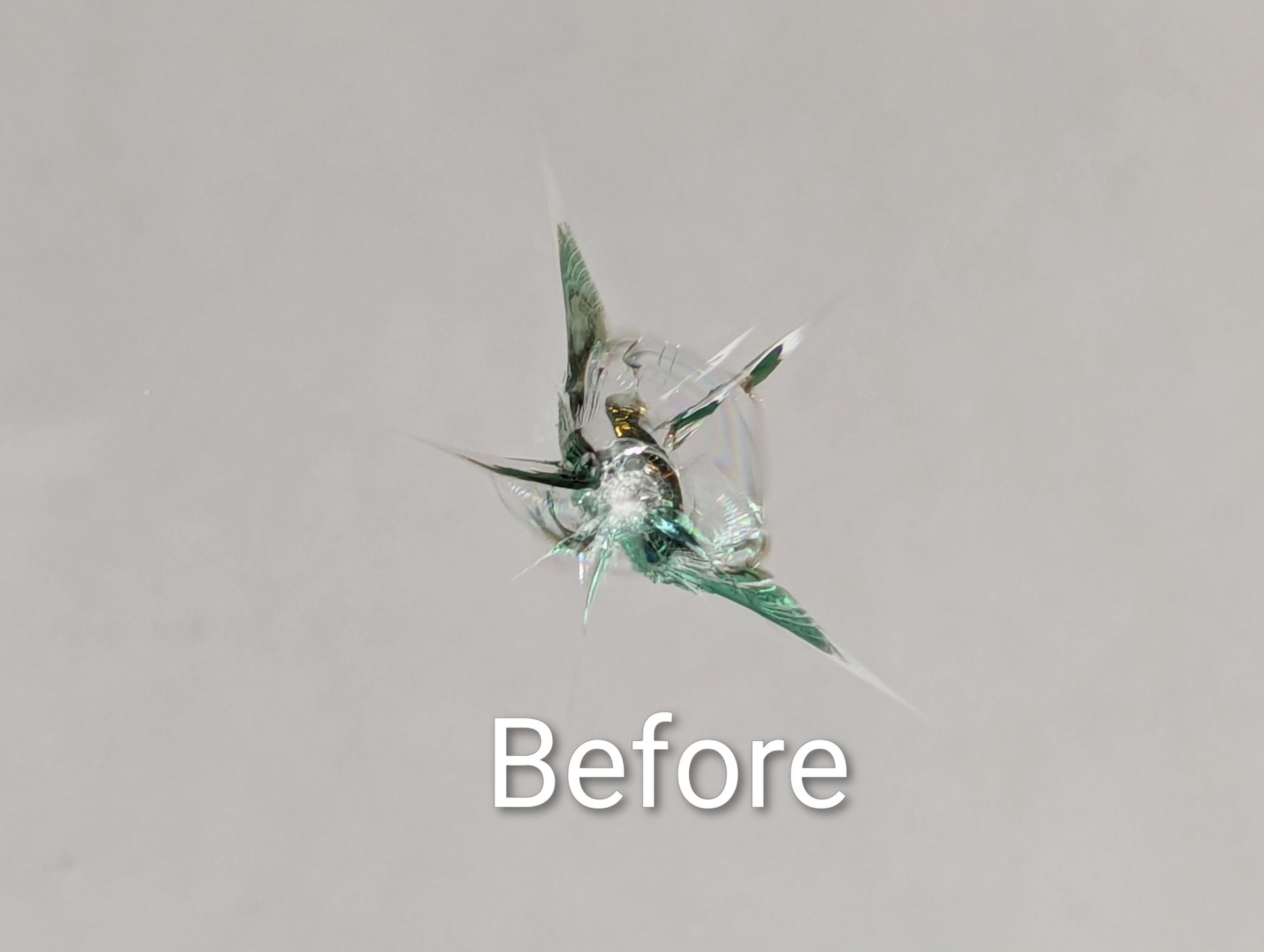 Windshield Chip picture before repair