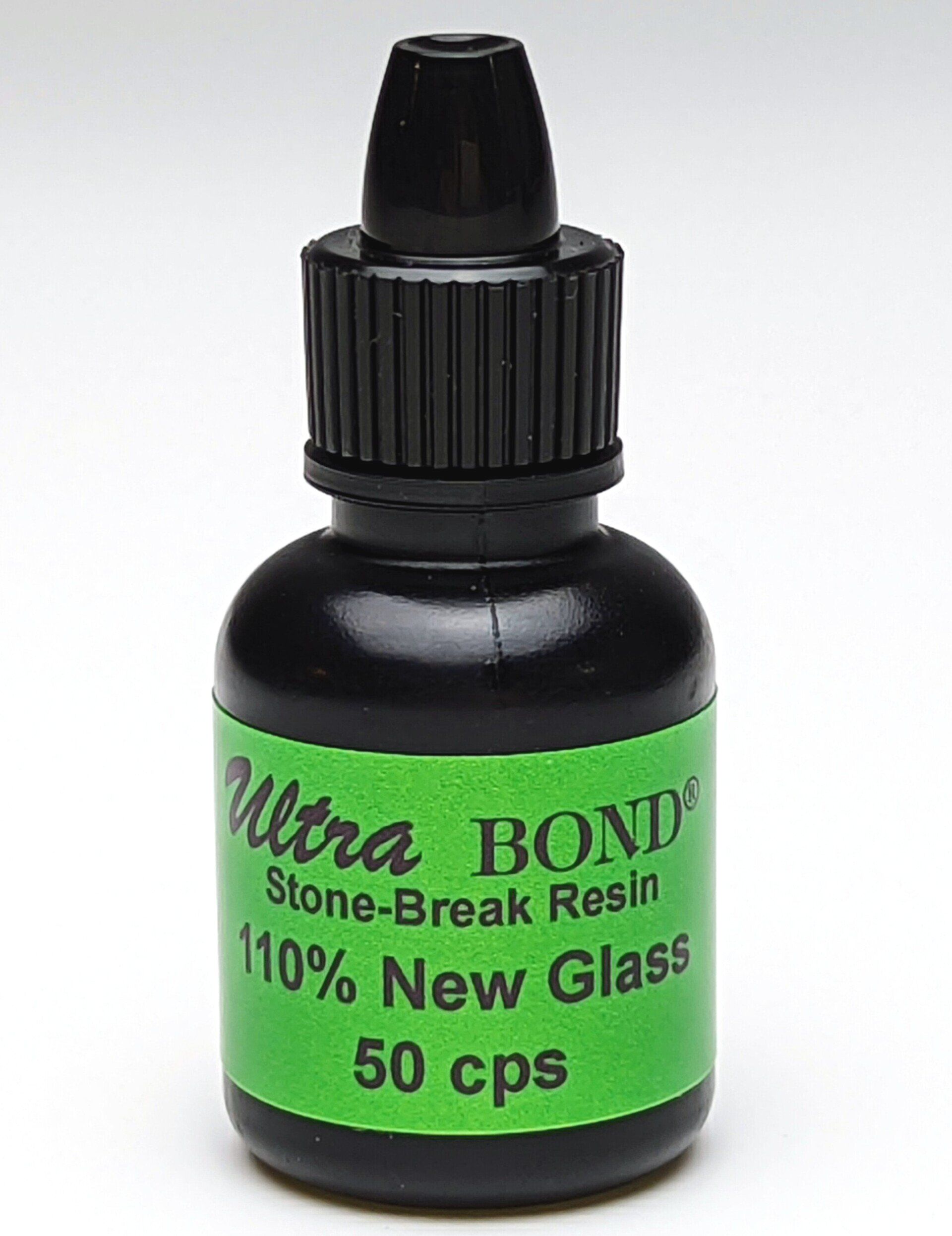 A small bottle of ultra bond stone-break resin