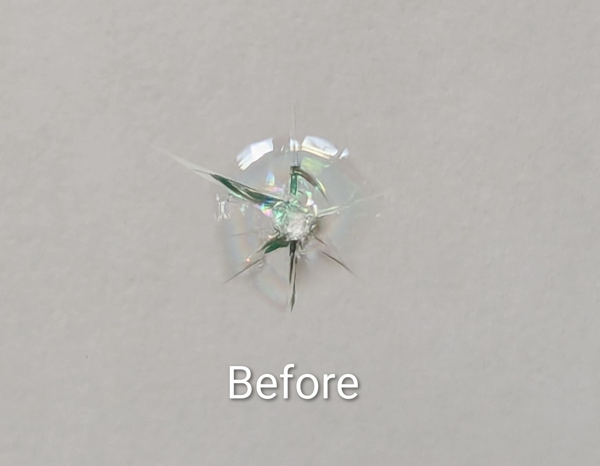 Windshield Chip picture before repair