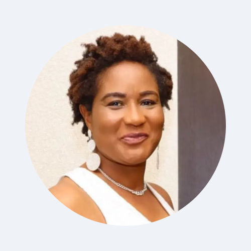A woman wearing a white tank top and earrings is in a circle