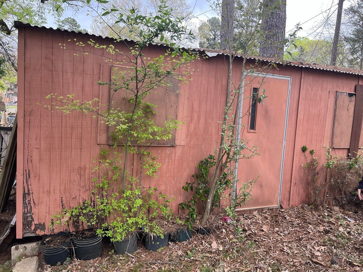 old wood storage shed, shed demolition, longview tx, titan junk removal