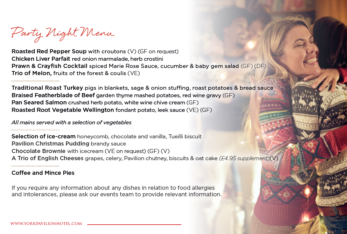 A red and gold flyer for the best party nights in town