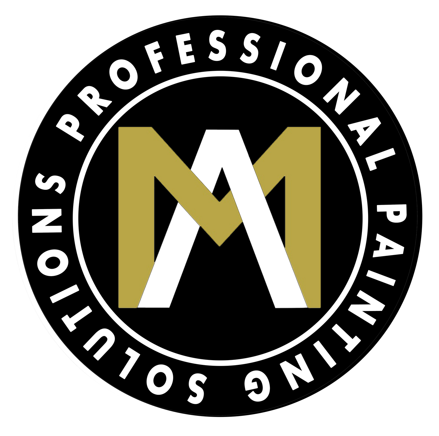 Logo: Black circle with