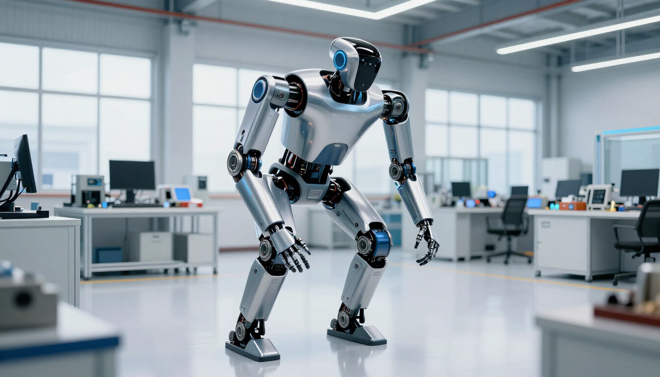 Tesla Optimus 3 robot operating in a modern assembly environment