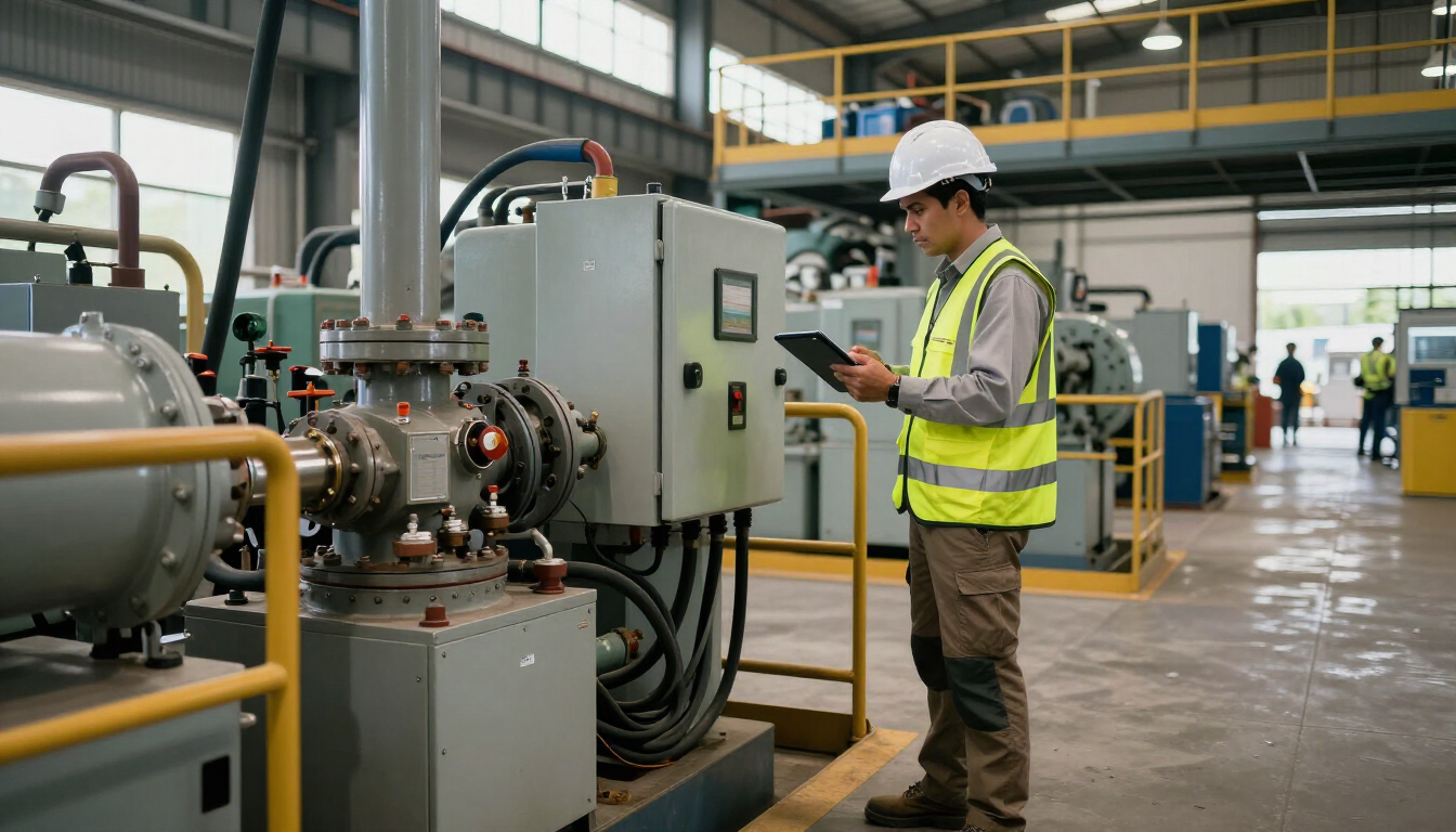 Inspección de seguridad en una planta industrial